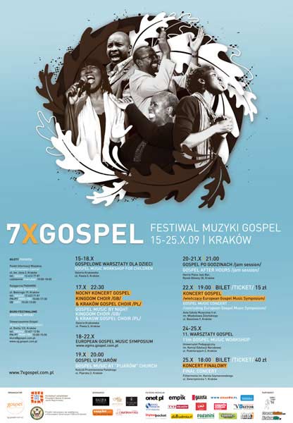 Plakat 4. Festiwalu 7xGospel, rok 2009