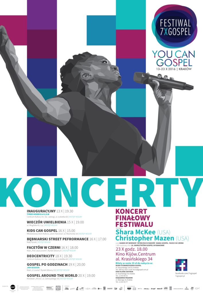 Plakat 11. Festiwalu 7xGospel, rok 2016