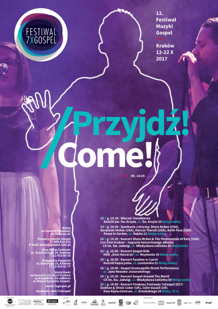 Plakat 12. Festiwalu 7xGospel, rok 2017