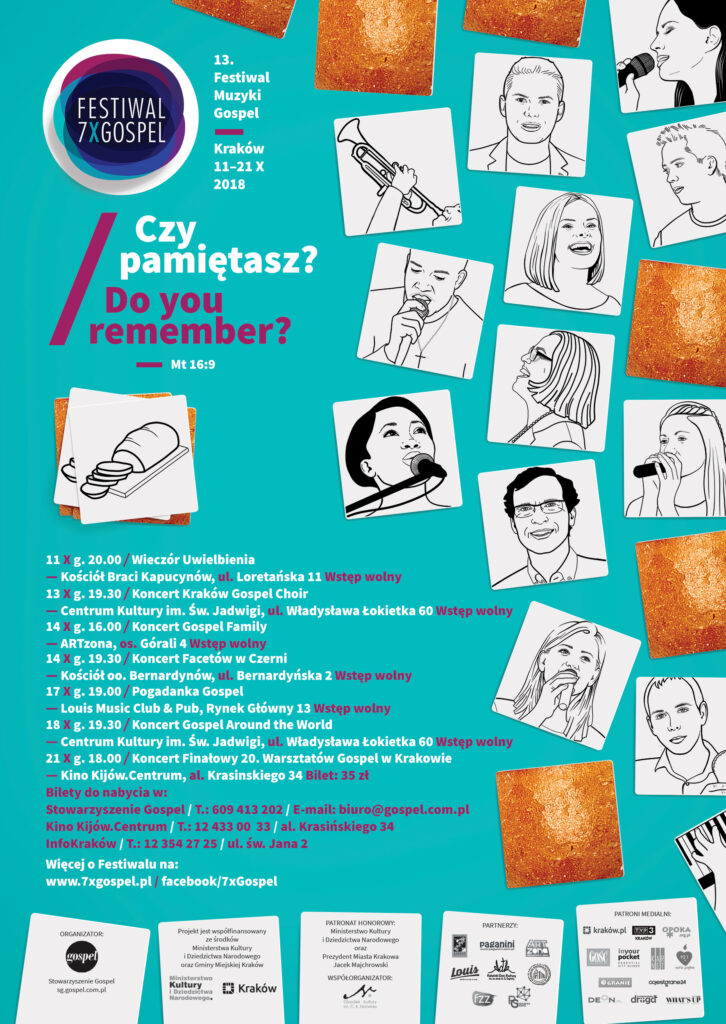 Plakat 13. Festiwalu 7xGospel, rok 2018